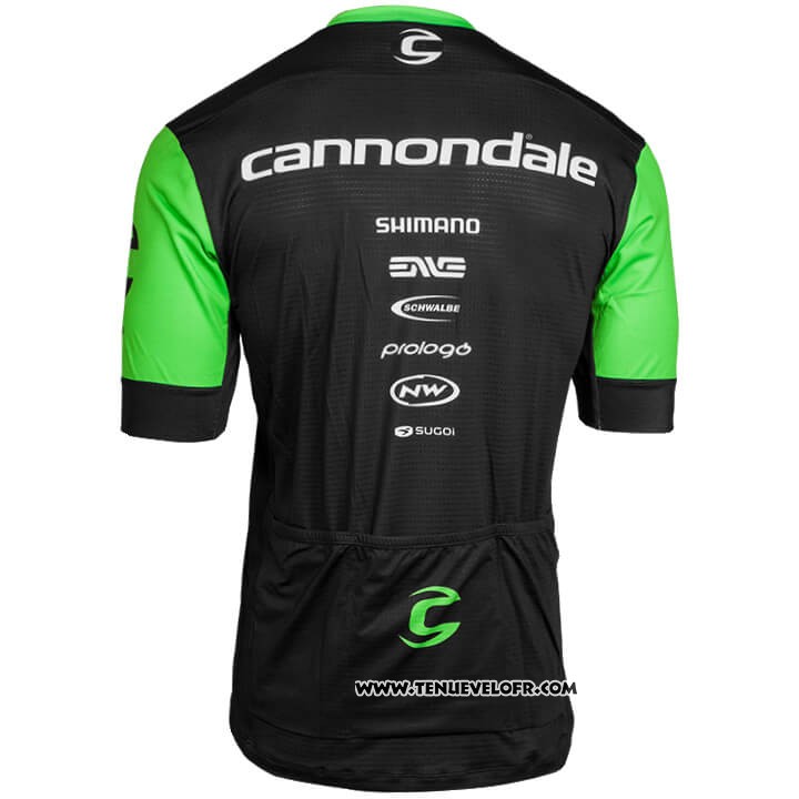 2018 Maillot Ciclismo Cannondale Factory Rancing Vert et Noir Manches Courtes et Cuissard